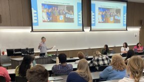 packed lecture hall for teach-in on EDI and academic freedom